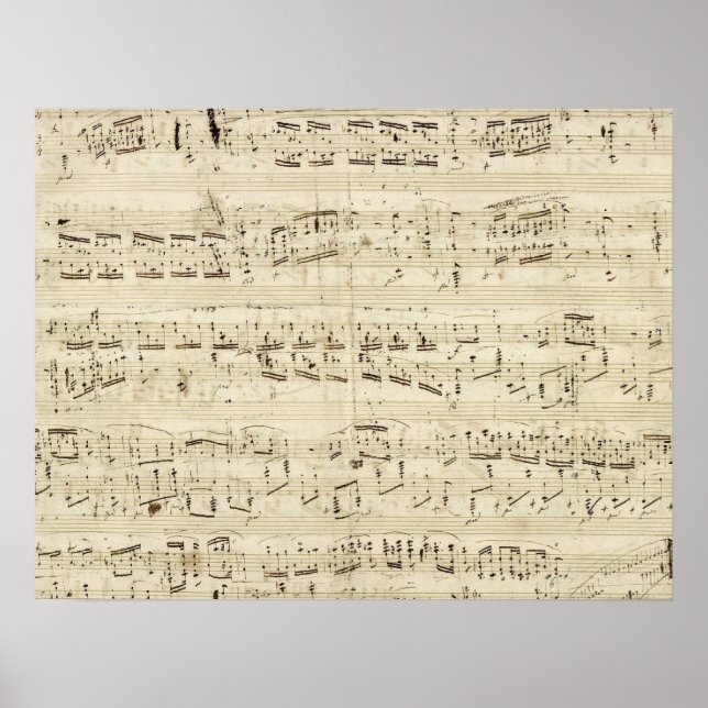 Old Music Notes - Chopin Music Sheet Poster (Front)
