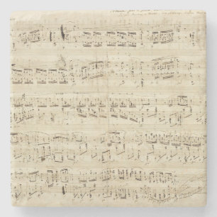 Old Music Notes - Chopin Music Sheet Stone Coaster