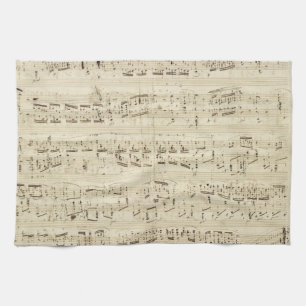Old Music Notes - Chopin Music Sheet Tea Towel