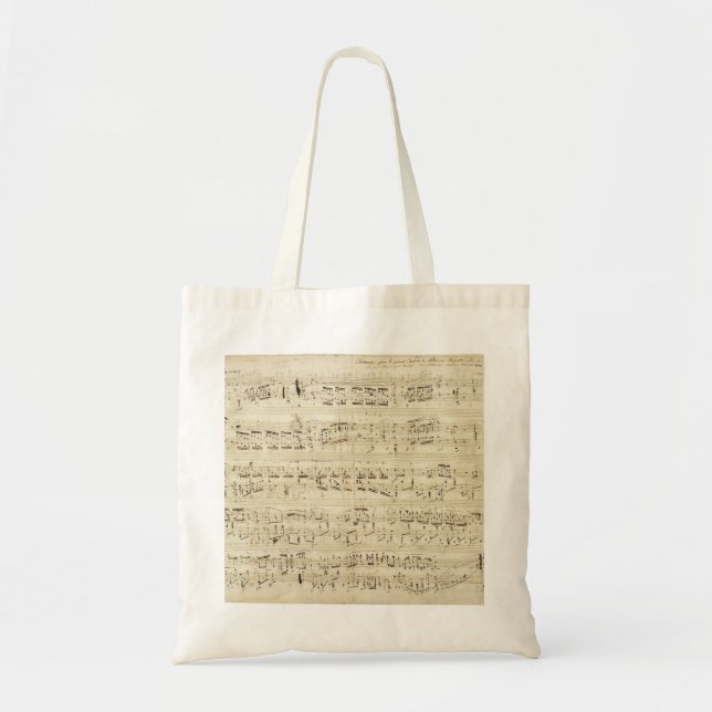 Old Music Notes - Chopin Music Sheet Tote Bag (Front)