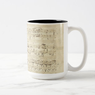 Old Music Notes - Chopin Music Sheet Two-Tone Coffee Mug