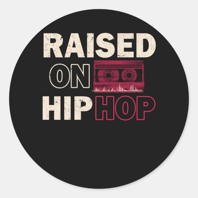 Old Music Rap Childhood Vintage Hip Hop Bass Classic Round Sticker (Front)