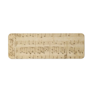 Old Music Sheet Vintage Look Return Address Label
