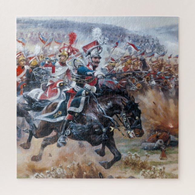 Old Napoleonic battle scene painting Leipzig  Jigsaw Puzzle (Vertical)