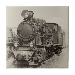 Old narrow-gauge steam engine Gr-269 Tile