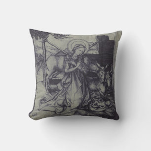 Old Nativity scene og Jesus Christ Cushion