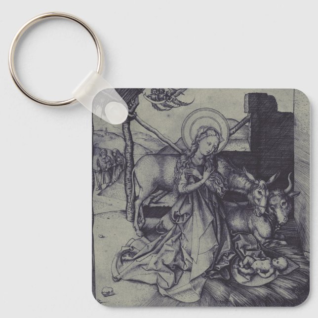 Old Nativity scene og Jesus Christ Key Ring (Front)