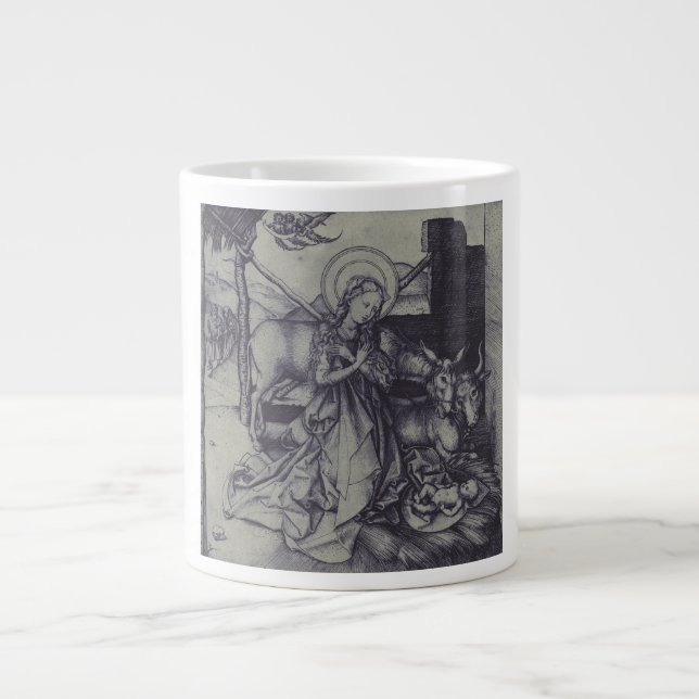 Old Nativity scene og Jesus Christ Large Coffee Mug (Front)