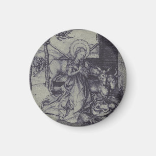 Old Nativity scene og Jesus Christ Magnet