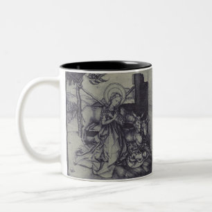 Old Nativity scene og Jesus Christ Two-Tone Coffee Mug