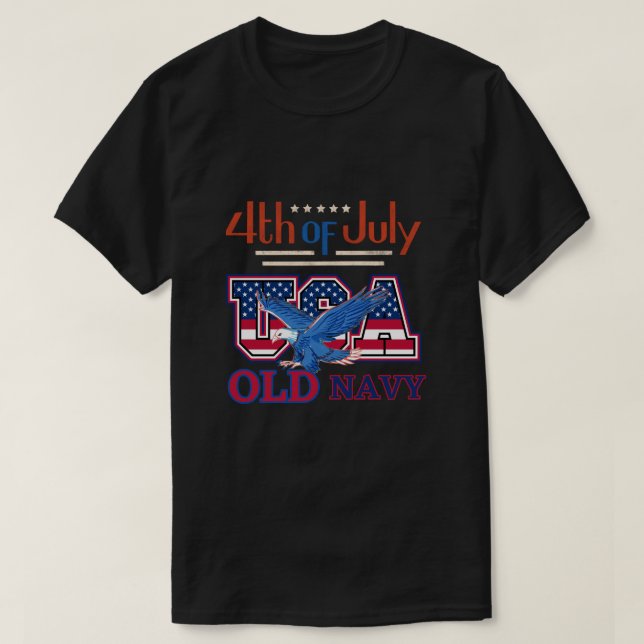 old navy american flag, 4th of july shirts  (Design Front)