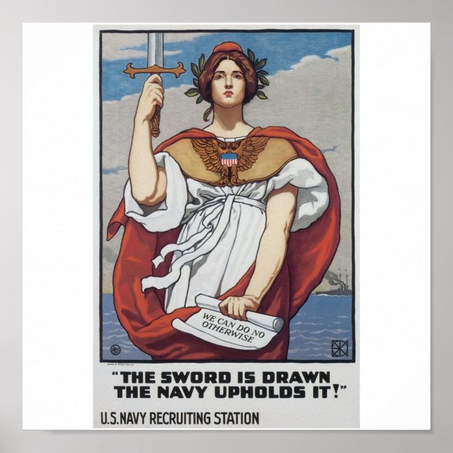 Old Navy Recruiting Poster circa 1917 (Front)