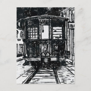 Old New Orleans Canal Streetcar Postcard