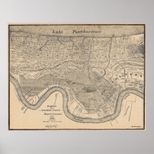 Old new Orleans MAp Poster