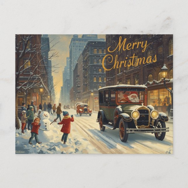 Old New York Christmas Postcard (Front)