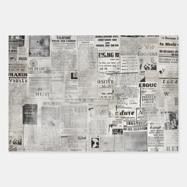 Old News Revival Wrapping Paper Sheet (Front)