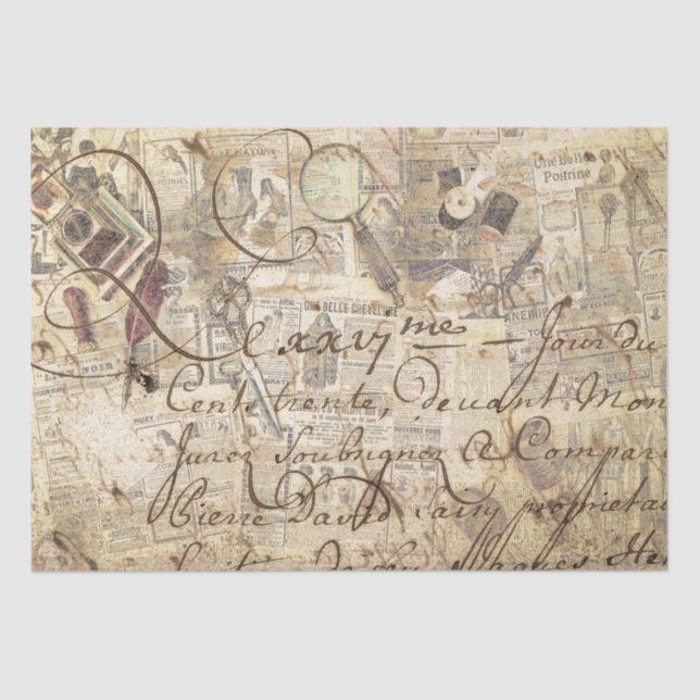 old newspaper (collection) Tissue Paper (Front)