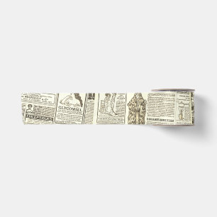 old newspaper composition satin ribbon