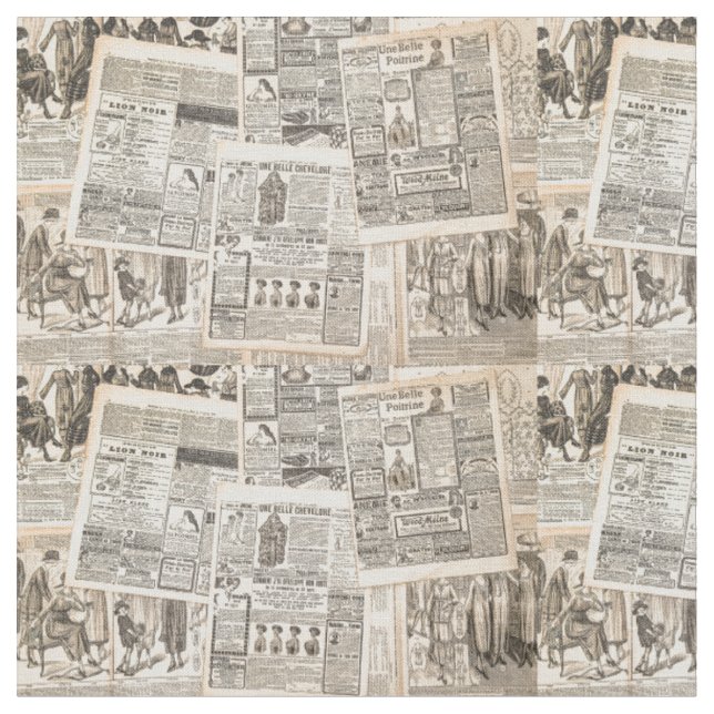 old newspaper fabric (Close Up)