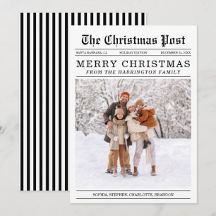Old Newspaper Style Christmas Greeting Card