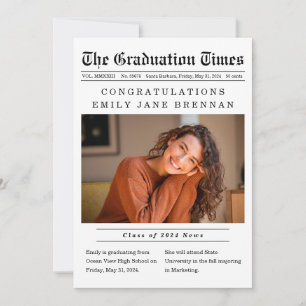 Old Newspaper Style Graduation Announcement