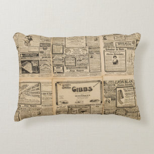Old newspaper: vintage paper background. decorative cushion