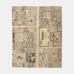 Old newspaper: vintage paper background. fleece blanket