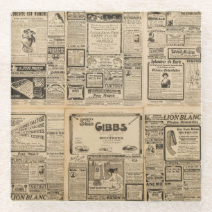 Old newspaper: vintage paper background. glass coaster
