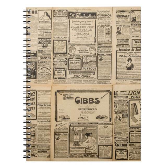 Old newspaper: vintage paper background. notebook (Front)