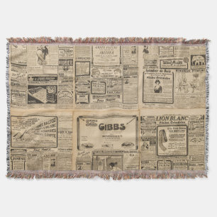 Old newspaper: vintage paper background. throw blanket