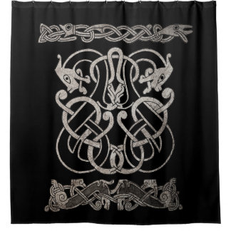 Old norse design shower curtain