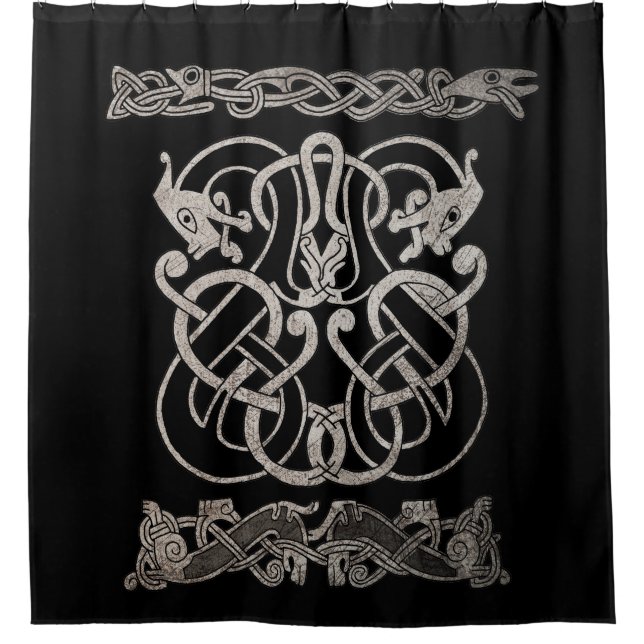 Old norse design shower curtain (Front)