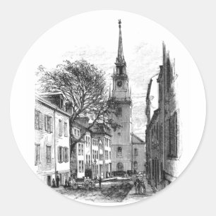Old North Church Classic Round Sticker