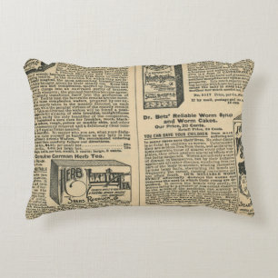 old notalgic vintage newspaper catalogue design decorative cushion
