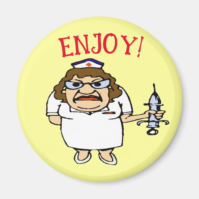 Old Nurse Bend Over Magnet (Front)