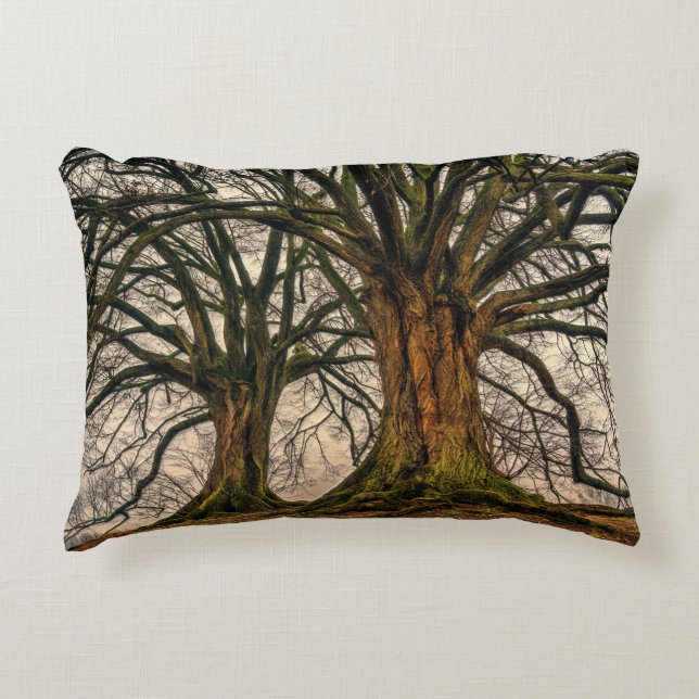 Old Oak Tree in Winter Decorative Cushion (Front)
