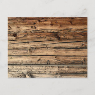 Old oak wood texture postcard