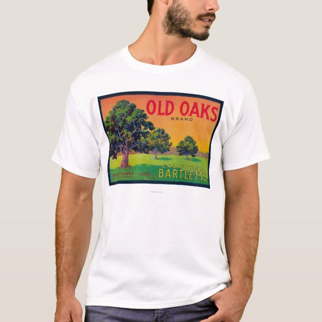 Old Oaks Pear Crate LabelBryte, CA T-Shirt (Front)
