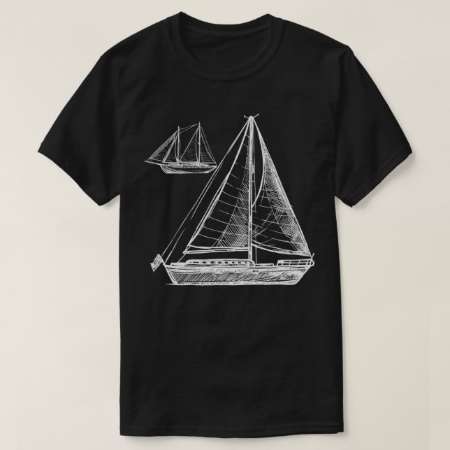 Old Ocean Boat Sailing Boat Lover  T-Shirt (Design Front)