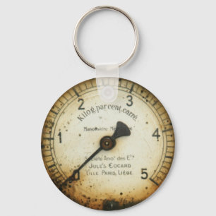 old oil pressure gauge / instrument / dial / metre key ring