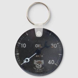 old oil pressure gauge / instrument / dial / metre key ring