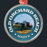 Old Orchard Beach (C) Metal Ornament<br><div class="desc">Old Orchard Beach,  Maine.</div>