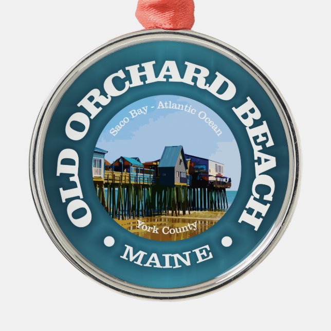 Old Orchard Beach (C) Metal Ornament (Front)