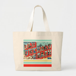 Old Orchard Beach Maine Greetings Large Tote Bag