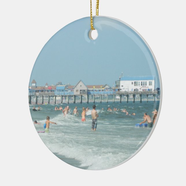 Old Orchard Beach Pier Ceramic Tree Decoration (Left)