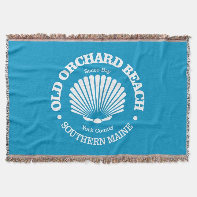 Old Orchard Beach (seashell) Throw Blanket (Front)