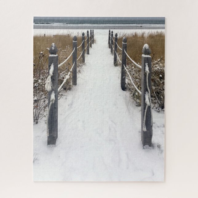 old orchard beach winter walk jigsaw puzzle (Vertical)