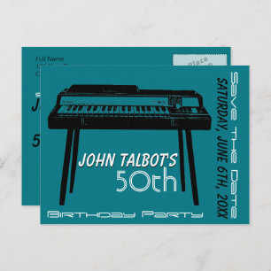 Old Organ 50th birthday Party Save the Date Announcement Postcard