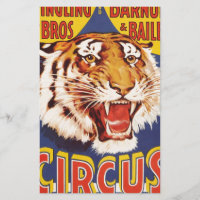 Old original vintage tiger circus poster 1900s