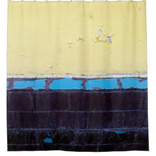 Old painted damaged concrete wall. Texture. Abstra Shower Curtain